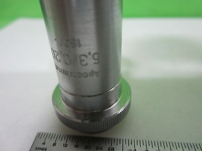 OBJECTIVE AUS JENA GERMANY 6.3X APO APOCHROMAT MICROSCOPE OPTICS AS IS BIN#T5-60