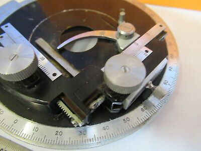 ANTIQUE ERNST LEITZ POL STAGE TABLE ROTABLE MICROSCOPE PART AS PICTURED &P5-A-68