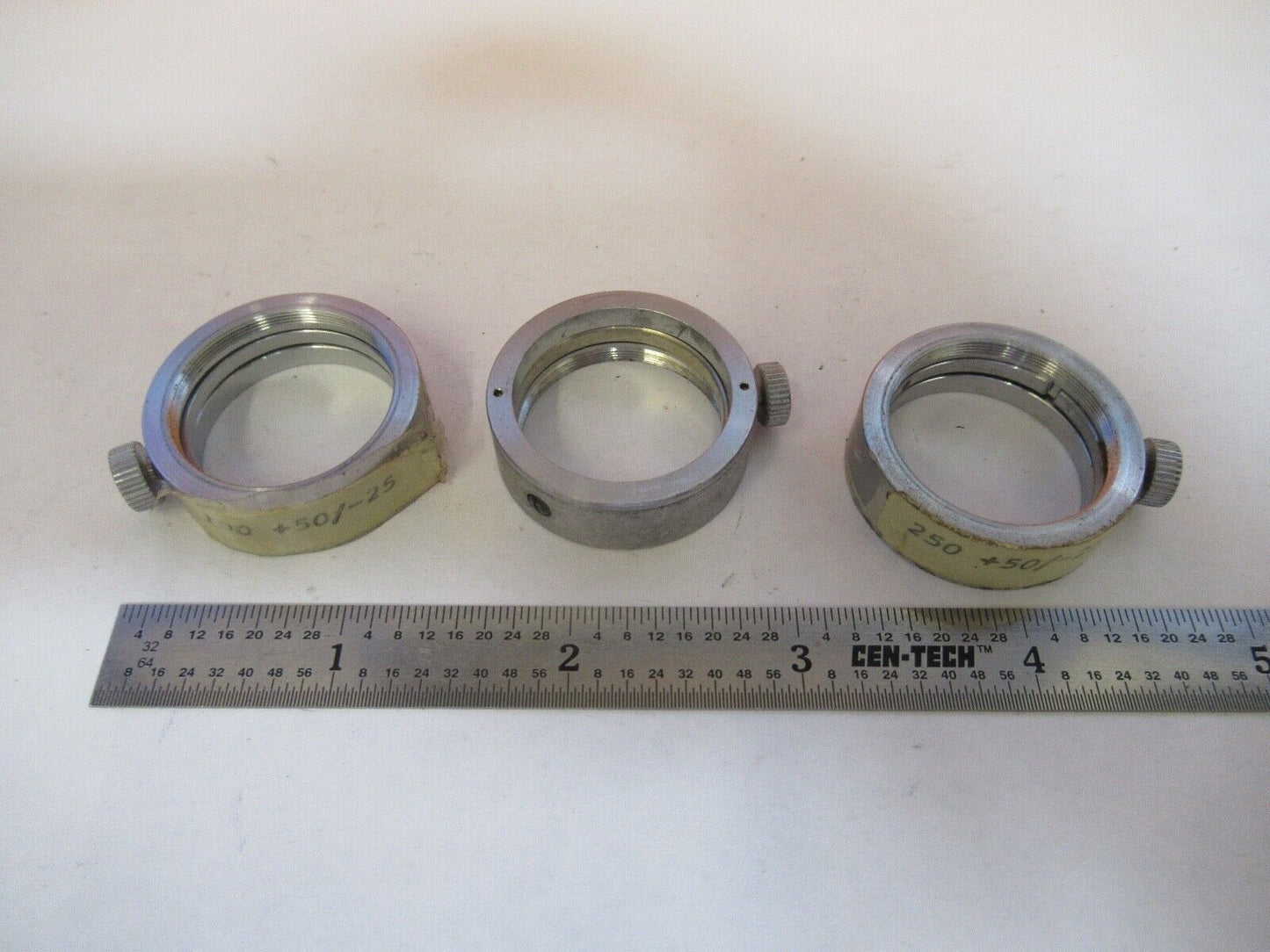 LOT CLAMPING RINGS UNKNOWN MAKER MICROSCOPE PART PICTURED &FT-1-A-23