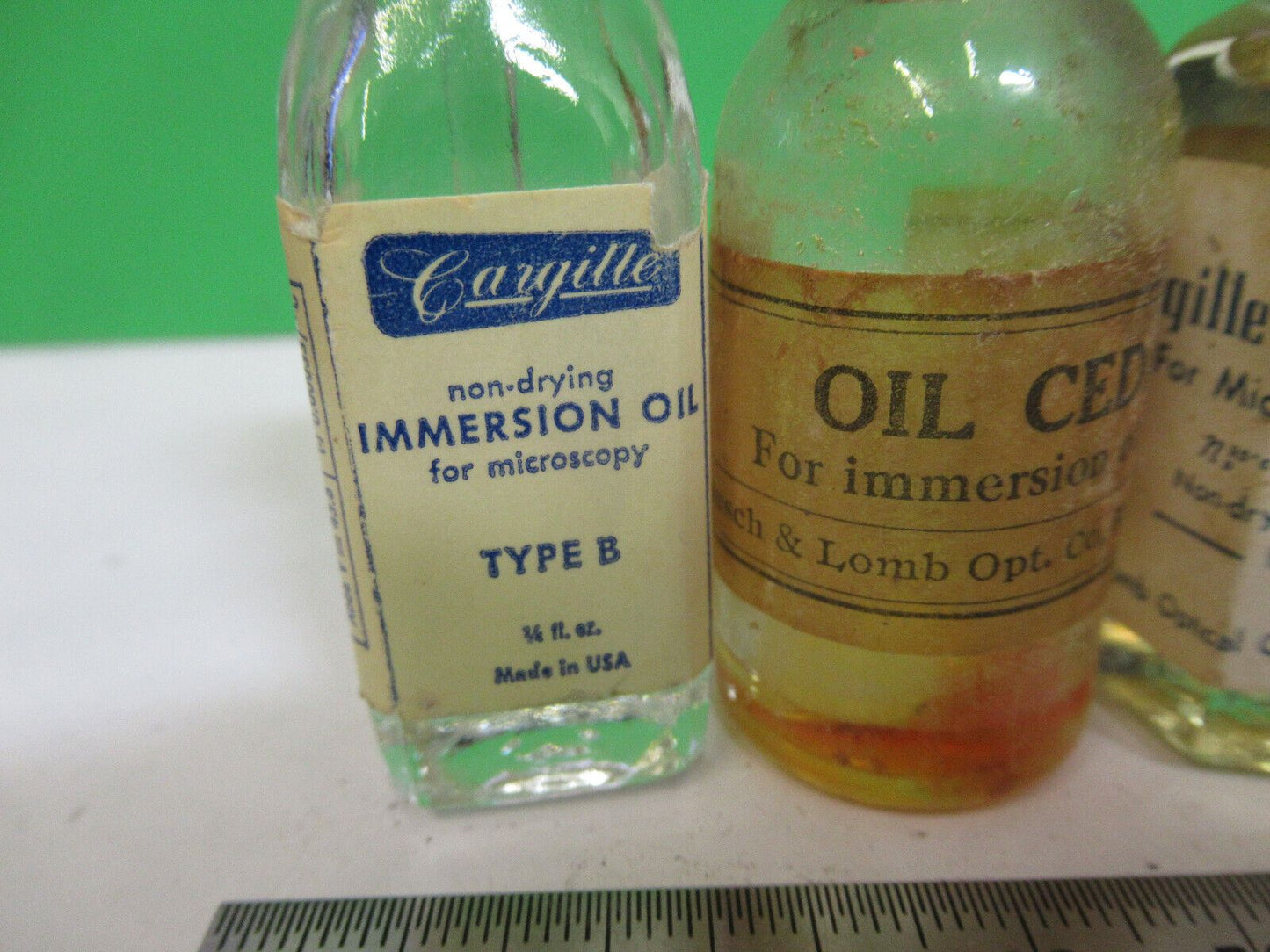 LOT IMMERSION OIL BOTTLE BAUSCH LOMB ANTIQUE MICROSCOPE PART AS PICTURED W5-B-43