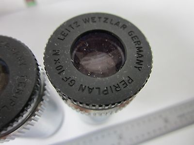 LOT 2 EA LEITZ GERMANY EYEPIECES PERIPLAN 10X MICROSCOPE PART OPTICS BIN#L3-23