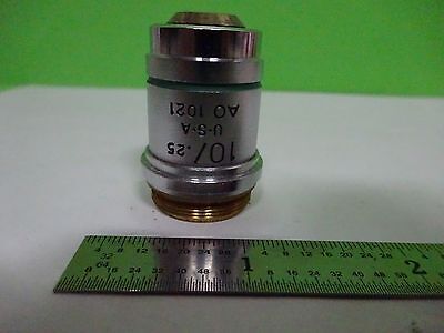 MICROSCOPE PART OBJECTIVE AO 10X ACHROMAT AMERICAN OPTICS AS IS  BIN#W3-35