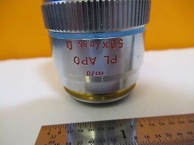 LEITZ LEICA OBJECTIVE 567035 D PL APO 50X OPTICS MICROSCOPE PART AS PIC &H8-B-12