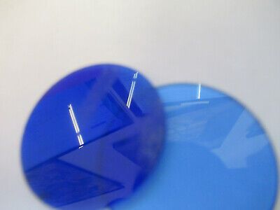 BAUSCH LOMB PAIR BLUE GLASS FILTER MICROSCOPE PART OPTICS AS PICTURED &13-FT-37