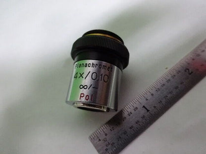 MICROSCOPE PART ZEISS GERMANY POLMI OBJECTIVE 4X POL OPTICS AS IS #AQ-03