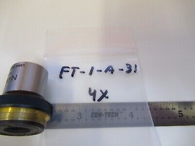 NIKON JAPAN OBJECTIVE 4X OPTICS MICROSCOPE PART AS PICTURED &FT-1-A-31