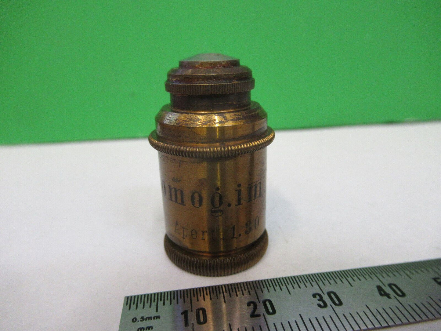 ANTIQUE BRASS REICHERT AUSTRIA OBJECTIVE RARE MICROSCOPE PART AS PICTURED 5-B-13