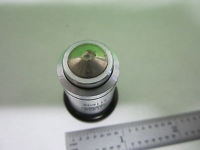 MICROSCOPE PART OLYMPUS JAPAN OBJECTIVE HI 100X OPTICS AS PICTURED BIN#T4-24