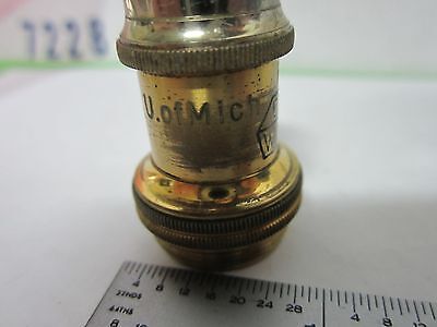 MICROSCOPE PART ANTIQUE BRASS OBJECTIVE P6 LEITZ GERMANY OPTICS AS IS BIN#S2-46