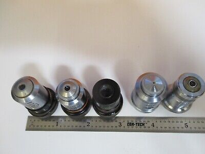 LOT 5 EA OBJECTIVE LENSES OPTICS MICROSCOPE PART AS PICTURED &17-FT-87