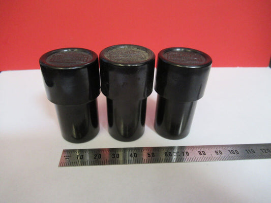 SPENCER AO  LOT 3ea PLASTIC EMPTY OBJECTIVE CAN MICROSCOPE PART AS PIC &S6-A-41