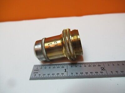 ANTIQUE LEITZ GERMANY POL OBJECTIVE 3.2X P1 MICROSCOPE OPTICS AS PIC &16-B-11