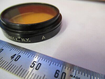 ERNST LEITZ N.Y. ORANGE FILTER MICROSCOPE PART OPTICS AS PICTURED #82-A-11