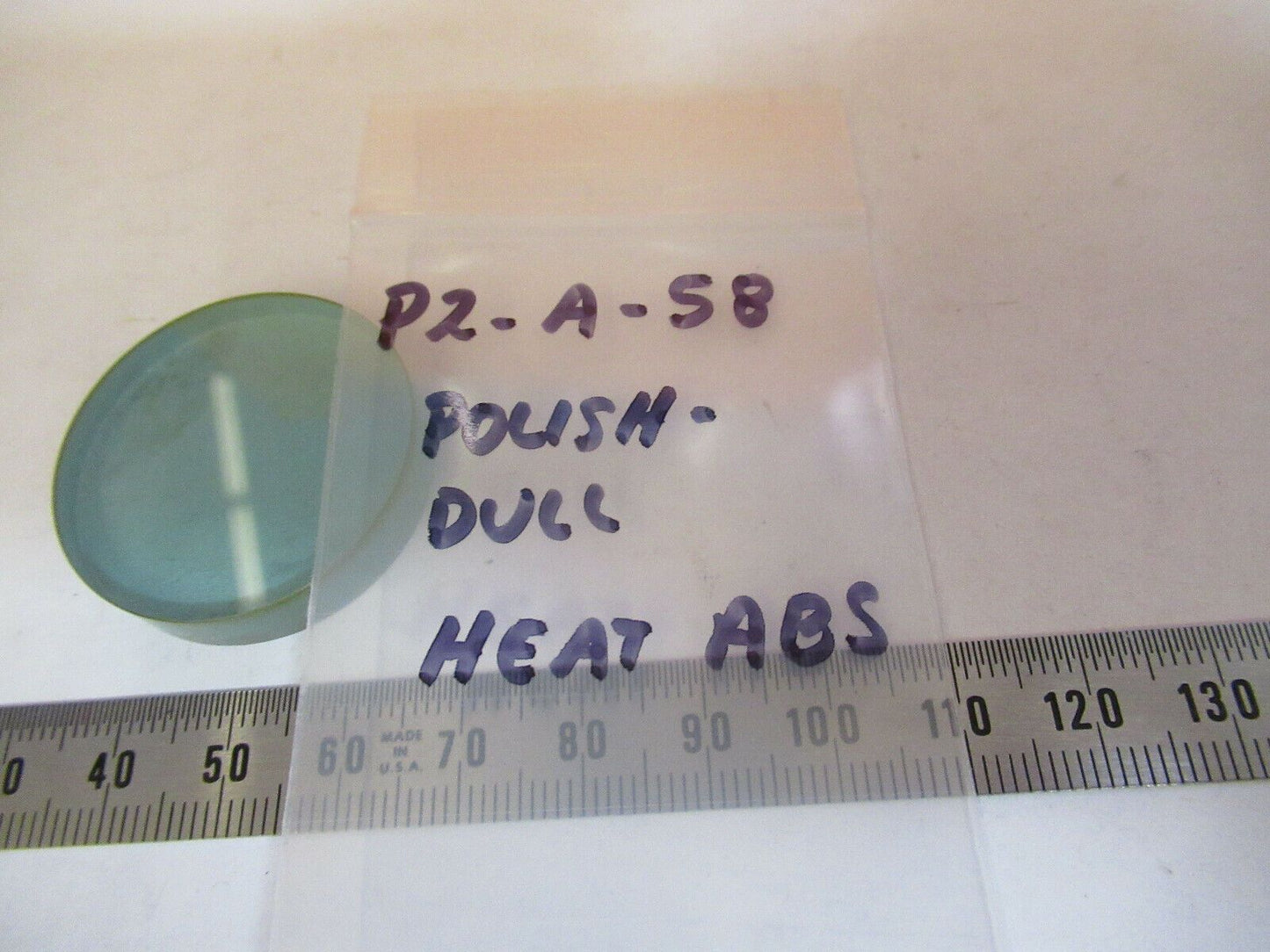 OPTICAL HEAT ABSORBING GLASS FILTER MICROSCOPE PART OPTICS AS PICTURED &P2-A-58