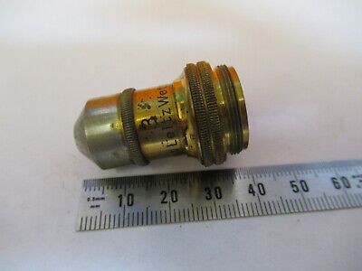 ANTIQUE BRASS LEITZ WEZLAR OBJECTIVE LENS MICROSCOPE PART AS PICTURED &8Y-A-115