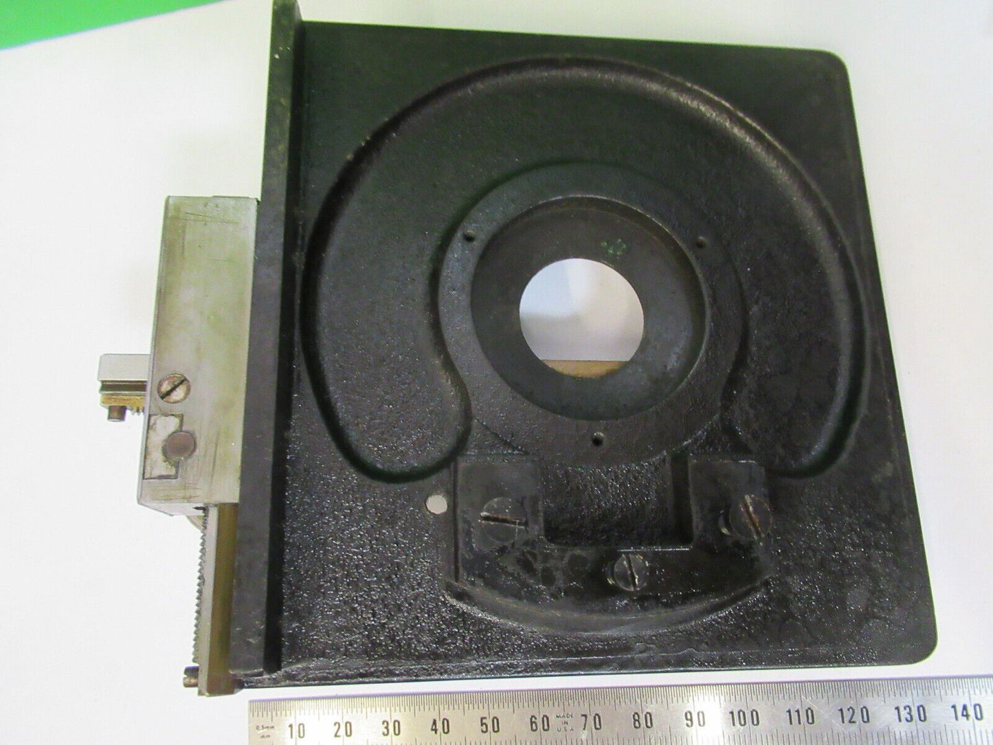 ERNST LEITZ WETZLAR STAGE TABLE METAL  XY MICROSCOPE PART AS PICTURED #W5-B-55