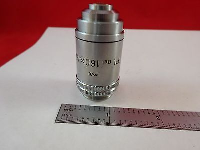 FOR PARTS MICROSCOPE PART OBJECTIVE LEITZ PL 160X OPTICS AS IS BIN#K8-B-07