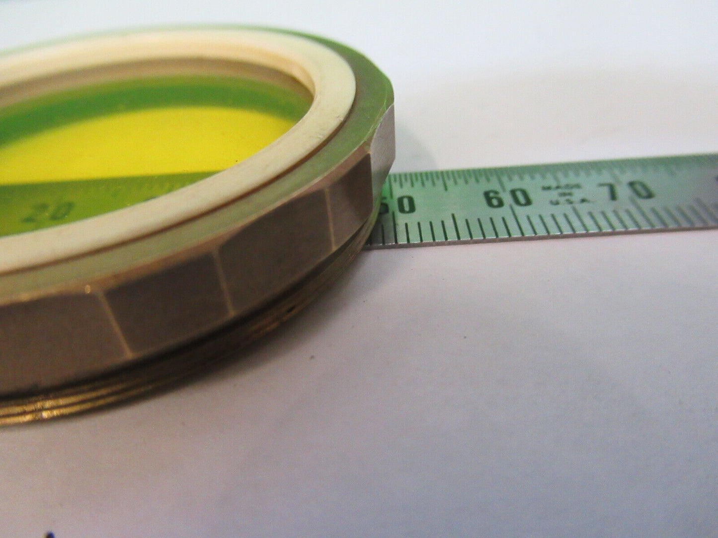 LARGE OPTICAL YELLOW GLASS FILTER OPTICS AS PICTURED &W9-B-47