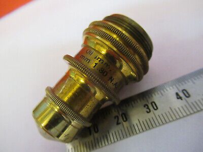 ANTIQUE BRASS BAUSCH LOMB OBJECTIVE 1.9mm MICROSCOPE PART AS PICTURED #F6-B-91