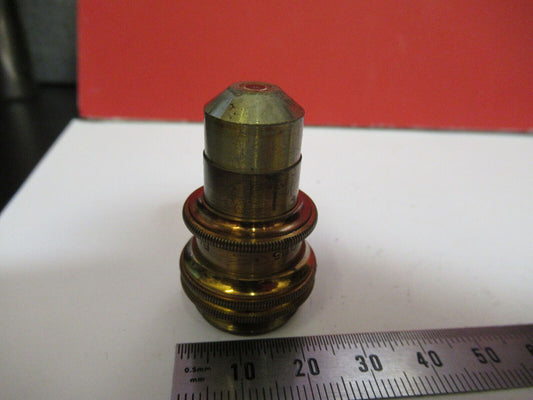 ANTIQUE BRASS BAUSCH LOMB 4mm OBJECTIVE MICROSCOPE PART AS PICTURED Y4-A-74