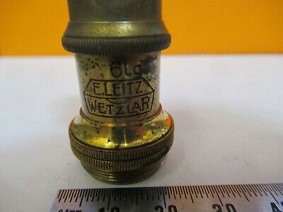 ANTIQUE BRASS LEITZ WEZLAR OBJECTIVE LENS MICROSCOPE PART AS PICTURED &8Y-A-114