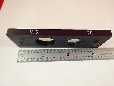 MICROSCOPE PART VIS IR FILTER SLIDE INFRARED VISIBLE OPTICS AS IS #AM-22