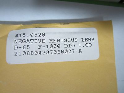 OPTICAL ROLYN LENS 65 mm Diameter Focal FL -1000 mm LASER OPTICS AS IS BIN#M7 ii