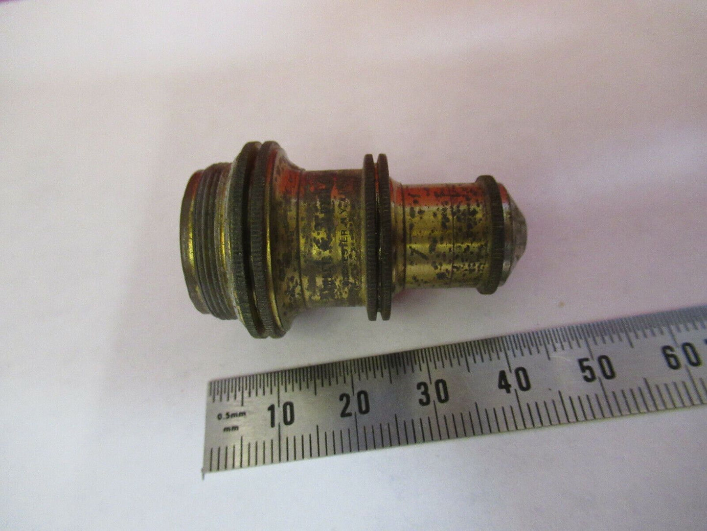 BAUSCH LOMB ANTIQUE BRASS OBJECTIVE MICROSCOPE PART AS PICTURED  Q3-B-13