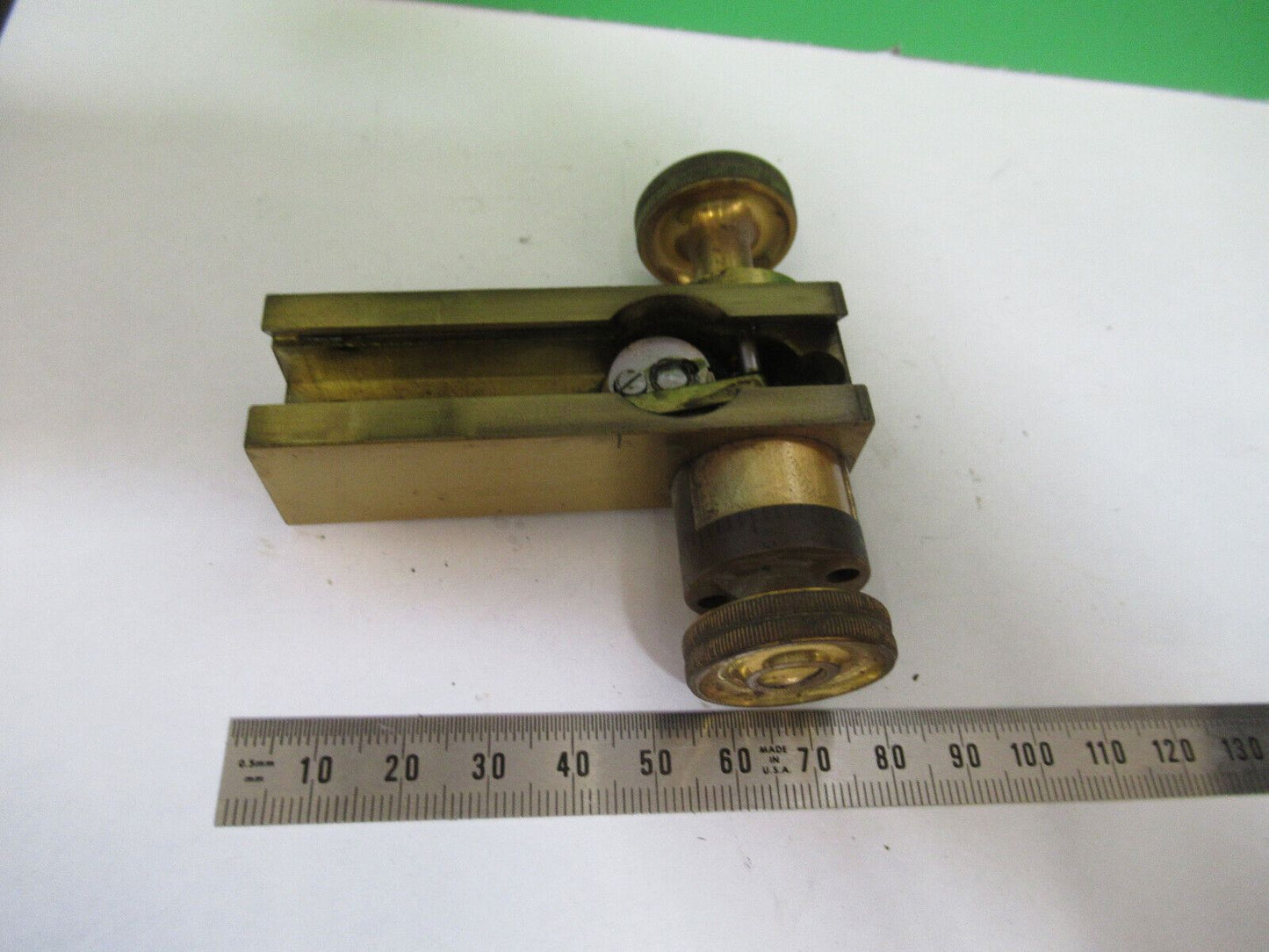 ANTIQUE MICROSCOPE PART LEITZ GERMANY BRASS GROSS STAGE  AS PICTURED &Z9-A-189