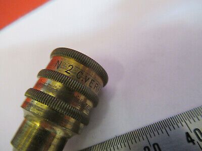 ANTIQUE BRASS VERICK OBJECTIVE FRANCE MICROSCOPE PART AS PICTURED &F6-B-22