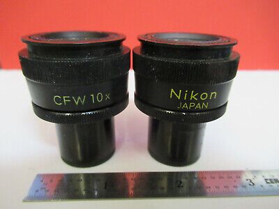 PAIR NIKON CFW 10X JAPAN EYEPIECE MICROSCOPE PART AS PICTURED &B6-A-41