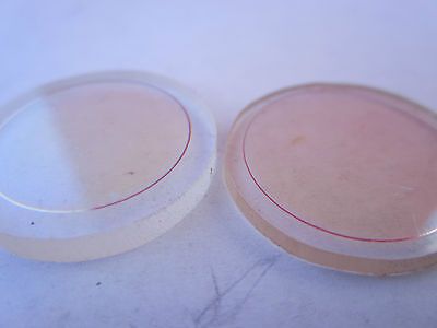 LOT 2 EA OPTICAL COATED FILTER LENS ? PLASTIC AS IS LASER OPTICS BIN #7C