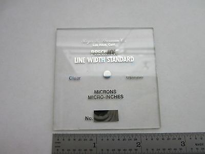 ROGER SHERMAN STANDARD PRECISION LINE WIDTH MICRONS OPTICS BIN#M8-02