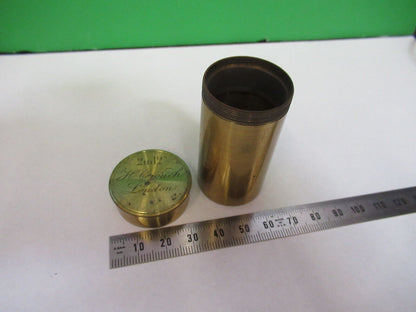 ANTIQUE BRASS HENRY CROUCH LONDON EMPTY OBJECTIVE CANISTER AS PICTURED &G2-A-49