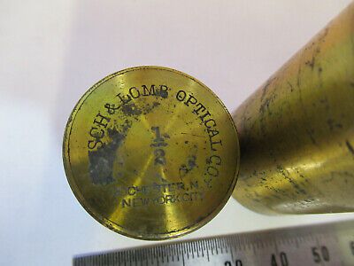 ANTIQUE BAUSCH LOMB EMPTY BRASS OBJECTIVE CAN MICROSCOPE AS PICTURED P6-A-97