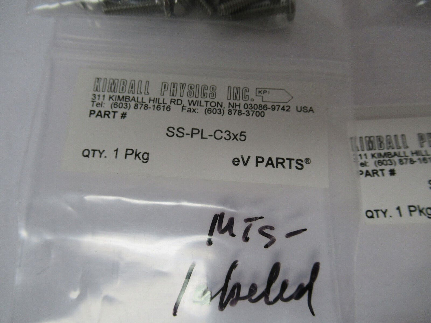 KIMBALL PHYSICS eV PARTS LOT HIGH VACUUM RATED AS PICTURED  #W1-A-21