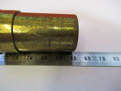 EMPTY ANTIQUE BRASS CANISTER OBJECTIVE LEITZ MICROSCOPE PART AS PIC &87-FT-60