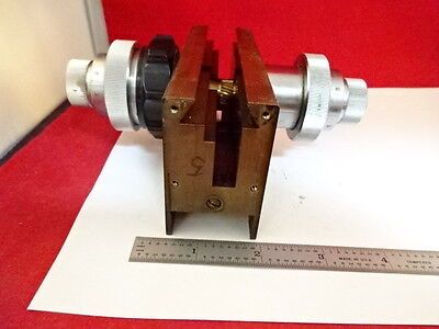 MICROSCOPE PART WILD HEERBRUGG SWISS M20 BRASS STAGE MICROMETER AS IS #51-A-09