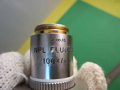 MICROSCOPE INTERFEROMETER PART LEITZ GERMANY OBJECTIVE FLUOTAR 100X OPTICS BN#A7