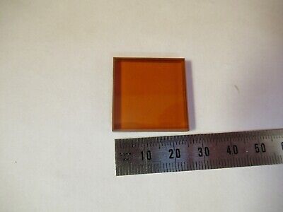 OPTICAL AMBER GLASS FILTER 1" SQUARE OPTICS AS PICTURED &13-A-40