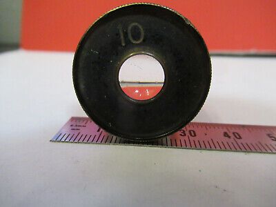 ANTIQUE BAUSCH LOMB 10X EYEPIECE LENS MICROSCOPE PART AS PICTURED &P8-A-32