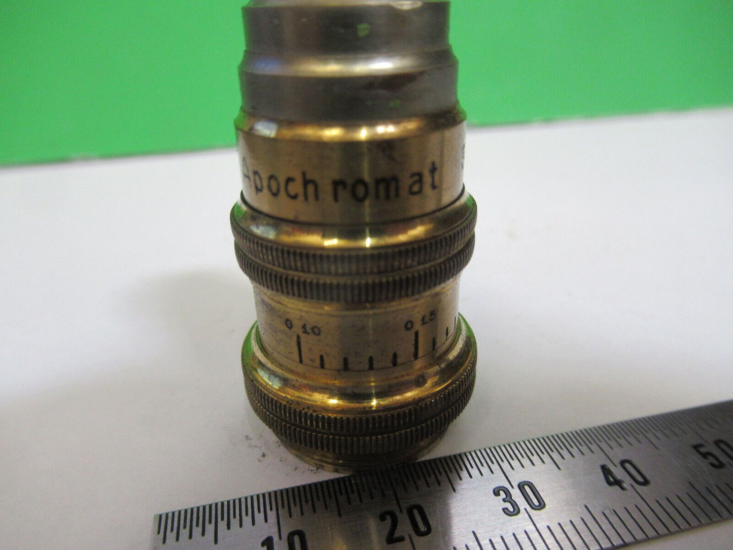 ANTIQUE BRASS ERNST LEITZ APO 3mm OBJECTIVE MICROSCOPE PART AS PICTURED #H3-A-57