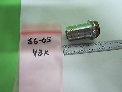 MICROSCOPE PART OBJECTIVE SPENCER USA 43X OPTICS AS IS BIN#S6-05