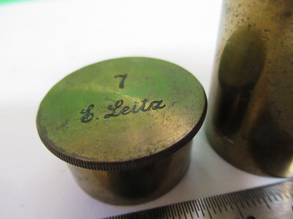 ANTIQUE BRASS LEITZ "7" CANISTER OBJECTIVE MICROSCOPE PART AS PICTURED P2-B-41