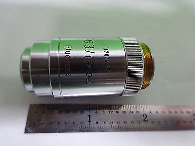 MICROSCOPE PART LEITZ GERMANY FLUORESCENCE OBJECTIVE 63X OPTICS AS IS BN#11-E-15