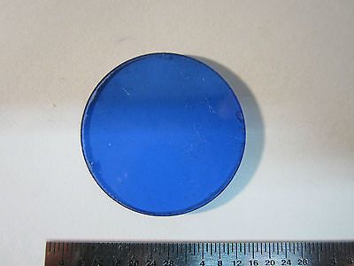 OPTICAL MICROSCOPE PART BLUE FILTER OPTICS BIN#24-53-1 chipped on edge