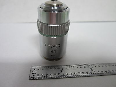 MICROSCOPE PART LEITZ WETZLAR GERMANY OBJECTIVE NPL 20X OPTICS BIN#L3-17