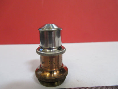 ANTIQUE BRASS SPENCER 8mm OBJECTIVE MICROSCOPE PART AS PICTURED &H9-B-39