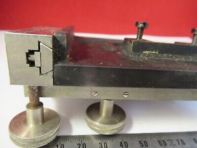 ANTIQUE ERNST LEITZ GERMANY BRASS TABLE STAGE MICROSCOPE PART OPTICS &9-A-82