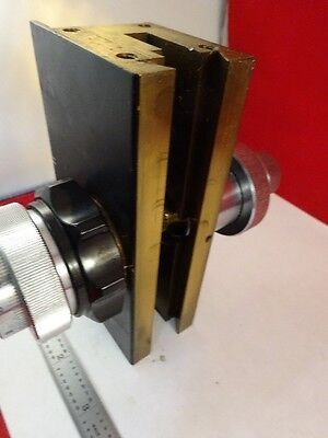 MICROSCOPE PART WILD HEERBRUGG SWISS M20 BRASS STAGE MICROMETER AS IS #51-A-09